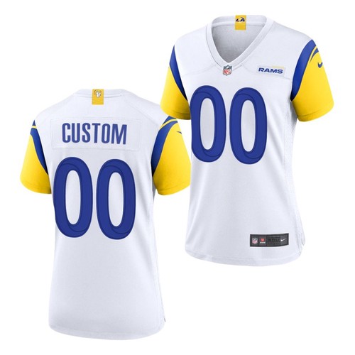 Womens 2021 Los Angeles Rams Modern Throwback Custom White NFL Football Jersey